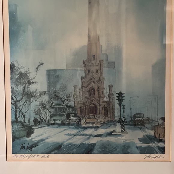 💙Vintage Signed Tom Lynch “The Magnificent Mile” Fine Art Lithograph Print💙 - Picture 5 of 12